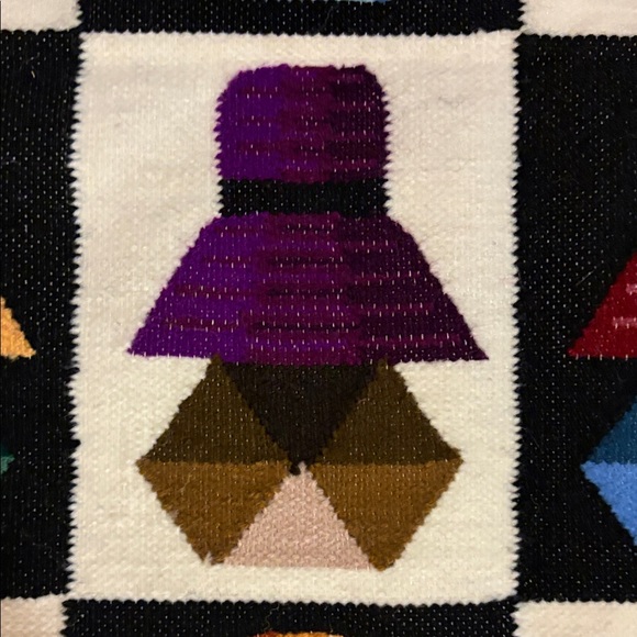 Peruvian Wool Colorful Geometric Patterned Rug - Picture 9 of 9